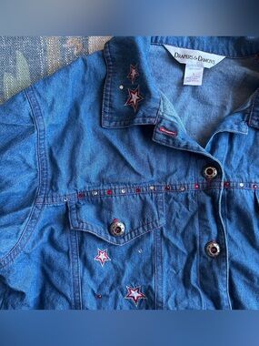 Drapers & Damons Blue Embroidered Star Denim Jacket